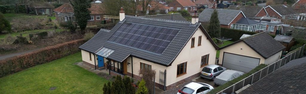 Home with solar panels